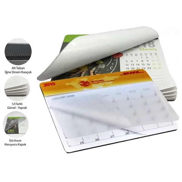 Takvimli 12 Sayfa Mouse Pad 18×22 cm