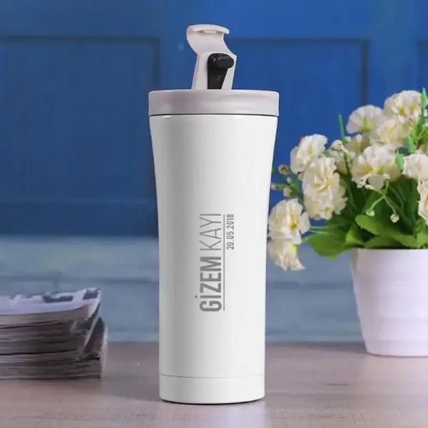 renkli logo basılabilir çelik termos