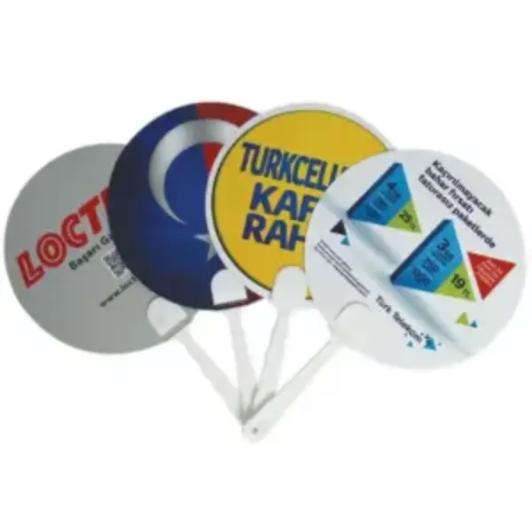 Karton Promosyon Yelpaze Yuvarlak Kesim