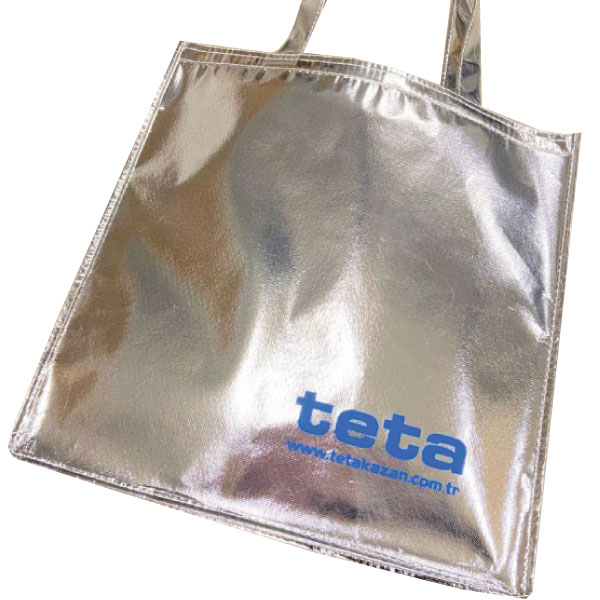 Metalize Bez Çanta – 40×40×8 cm Körüklü Model
