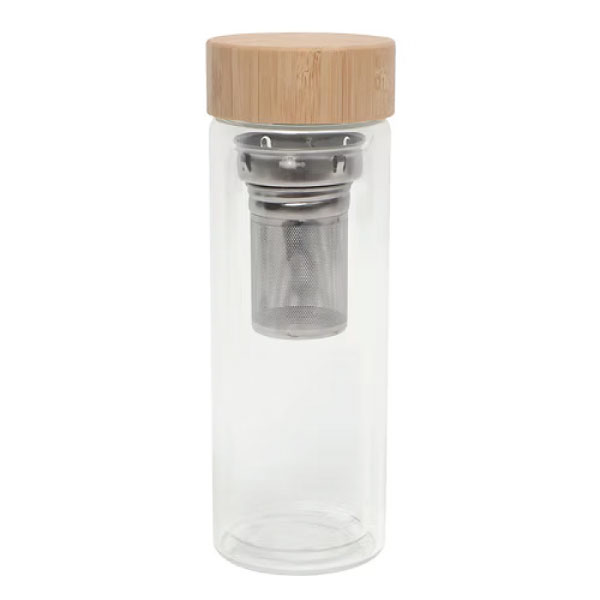 Cam Matara Bambu Kapaklı, 400 ml – BYT 162