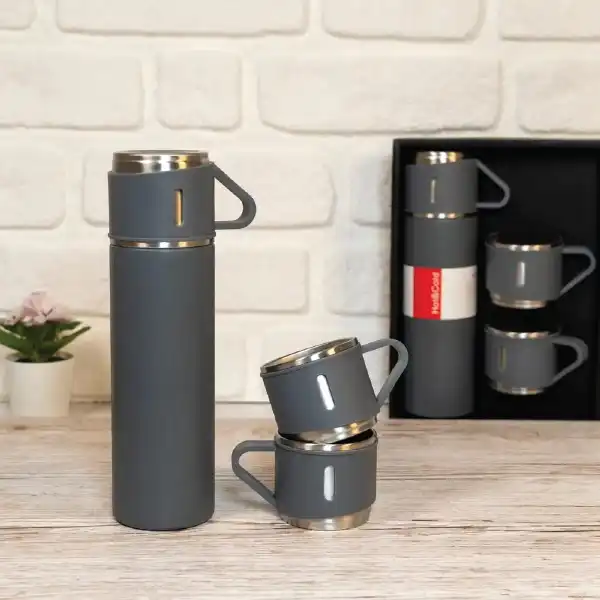 3-Piece Thermos Set – 500 ml Flask with 3 Cups TM 8139 2 3-Piece Thermos Set – 500 ml Flask with 3 Cups TM 8139 - Image 2