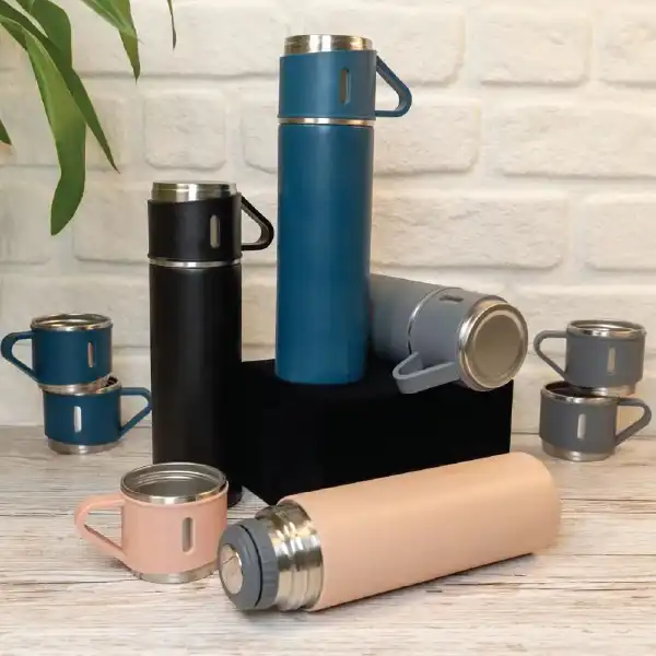 3-Piece Thermos Set – 500 ml Flask with 3 Cups TM 8139 4 3-Piece Thermos Set – 500 ml Flask with 3 Cups TM 8139 - Image 4