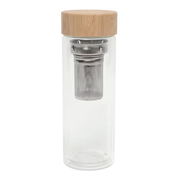 Cam Matara Bambu Kapaklı, 400 ml – BYT 162