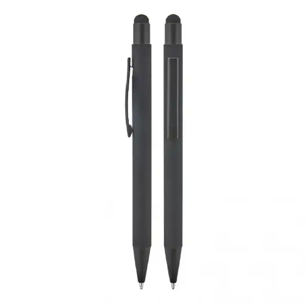Metal Tükenmez Touchpen Rubber Gövde Kalem - 1027 1 Metal Tükenmez Touchpen Rubber Gövde Kalem - 1027
